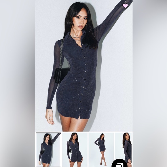 NWT Princess Polly Navy Friday Fever Mini Dress size 6 - Picture 1 of 7